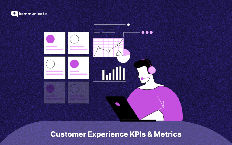 Cover Image of Essential Customer Experience Metrics & KPIs showing different metrics, graphs, bar chart, pie diagram